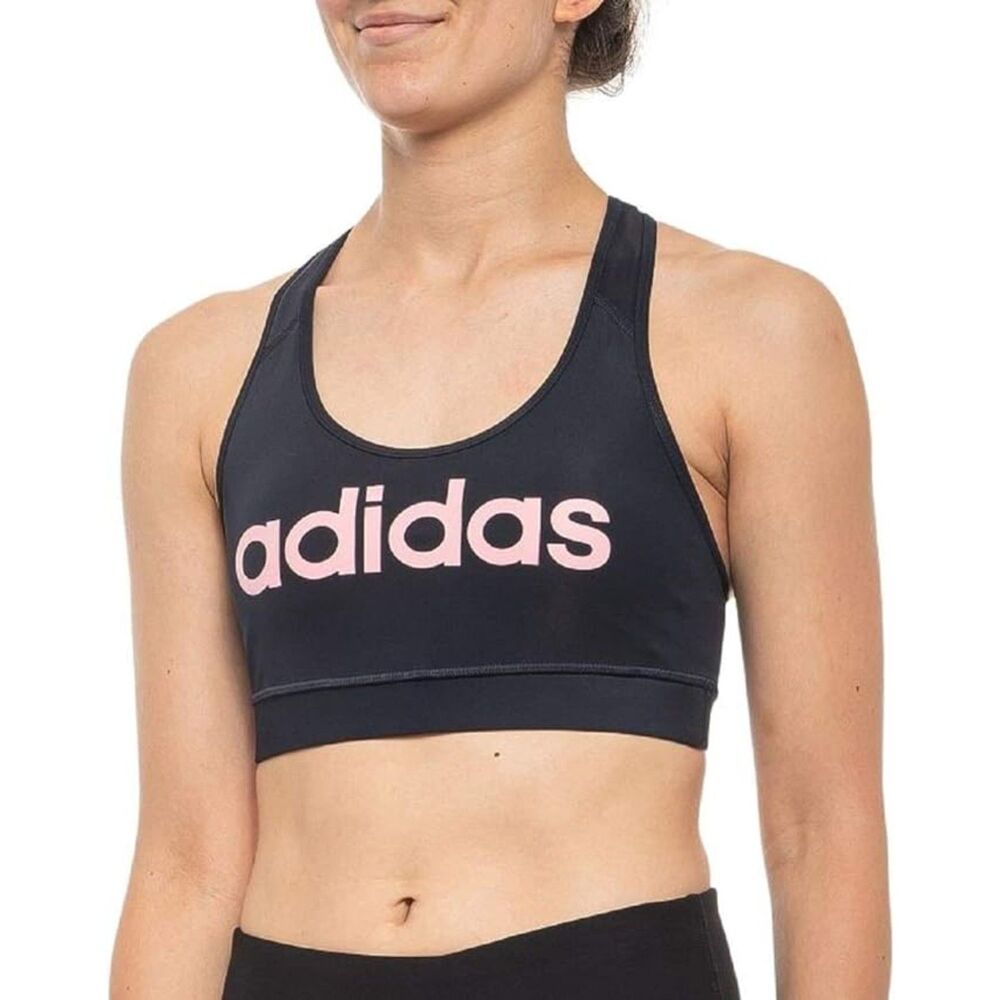 Adidas Graphic Racerback Sports Bra (Medium) Black